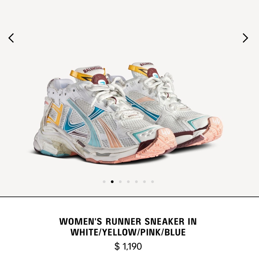 WOMEN'S RUNNER SNEAKER IN WHITE/YELLOW/PINK/BLUE